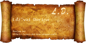 Lévai Dorina névjegykártya